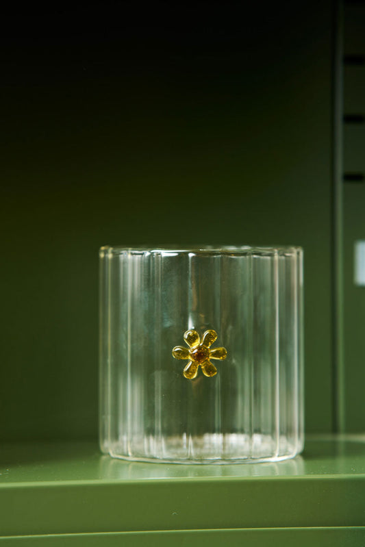 Glass Tumbler - Flower