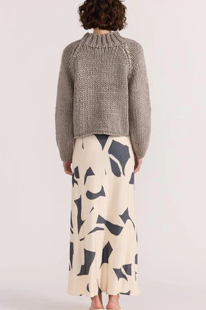 Aura Bias Midi Skirt - Abstrat