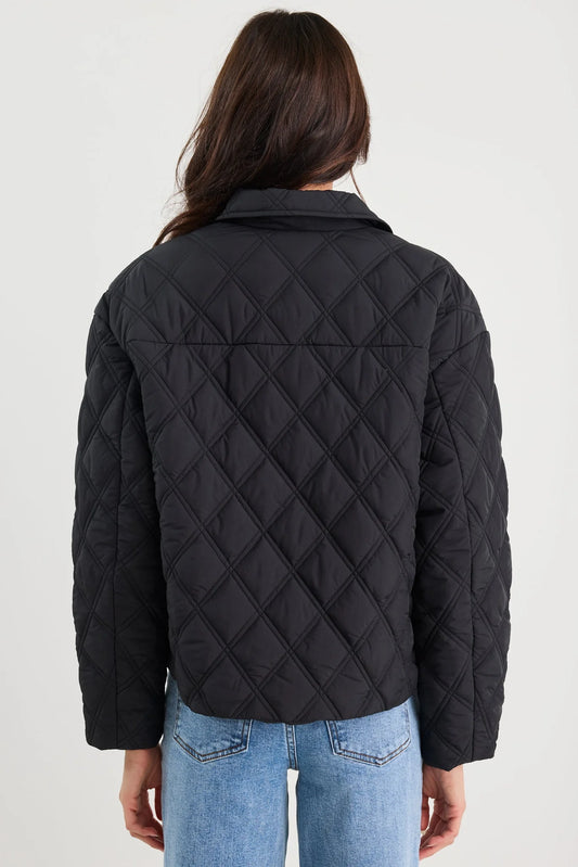 Absolute Black Collared Puffer Jacket
