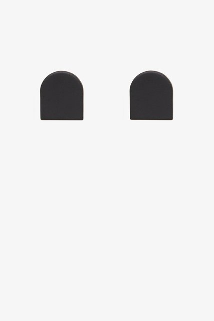 Squoval Stud Earring - Black