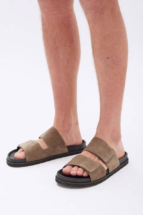Mens Ashley Sandal - Taupe Suede