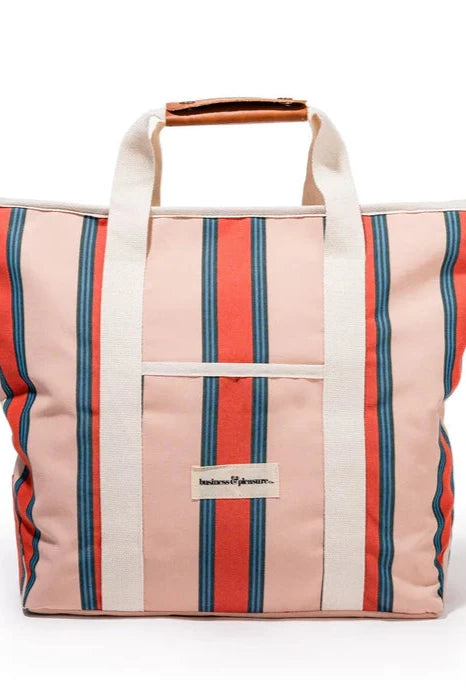 The Cooler Tote Bag - Bistro Dusty Pink Stripe