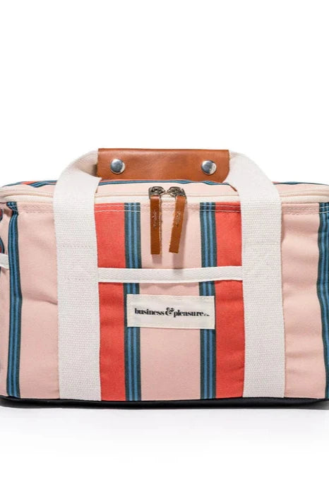 Premium Cooler Bag - Bistro Dusty Pink Stripe