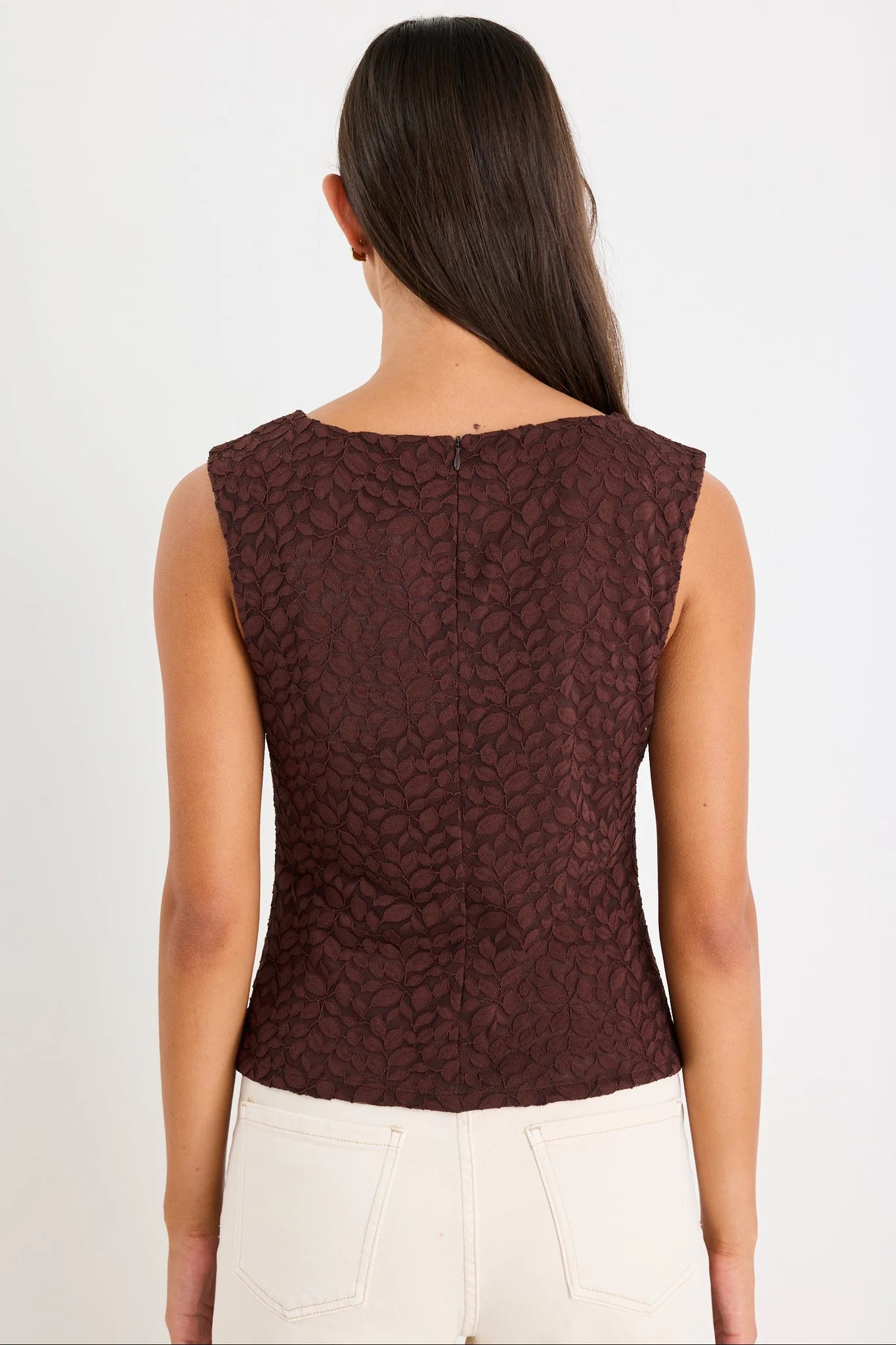 Breathless Chocolate Lace Sleeveless Top