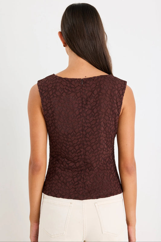 Breathless Chocolate Lace Sleeveless Top