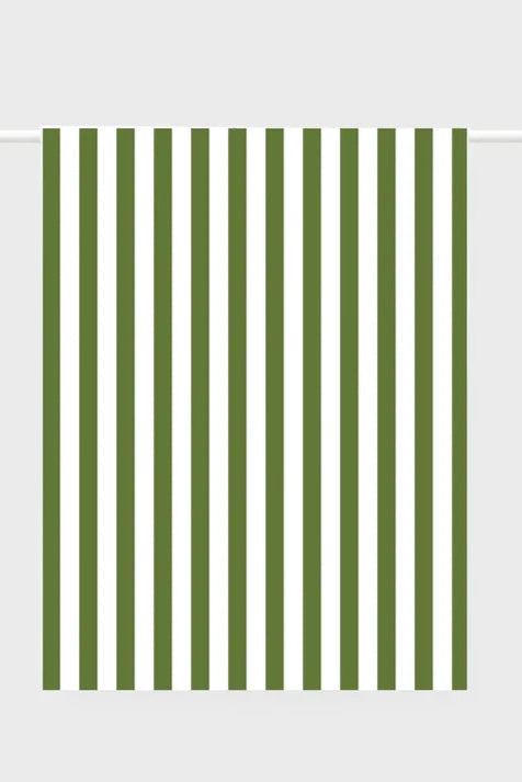 Father Rabbit - Tea Towel - Olive Stripe