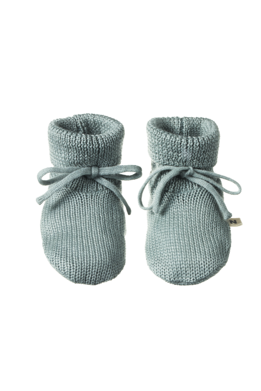 Merino Knit Booties - Sage
