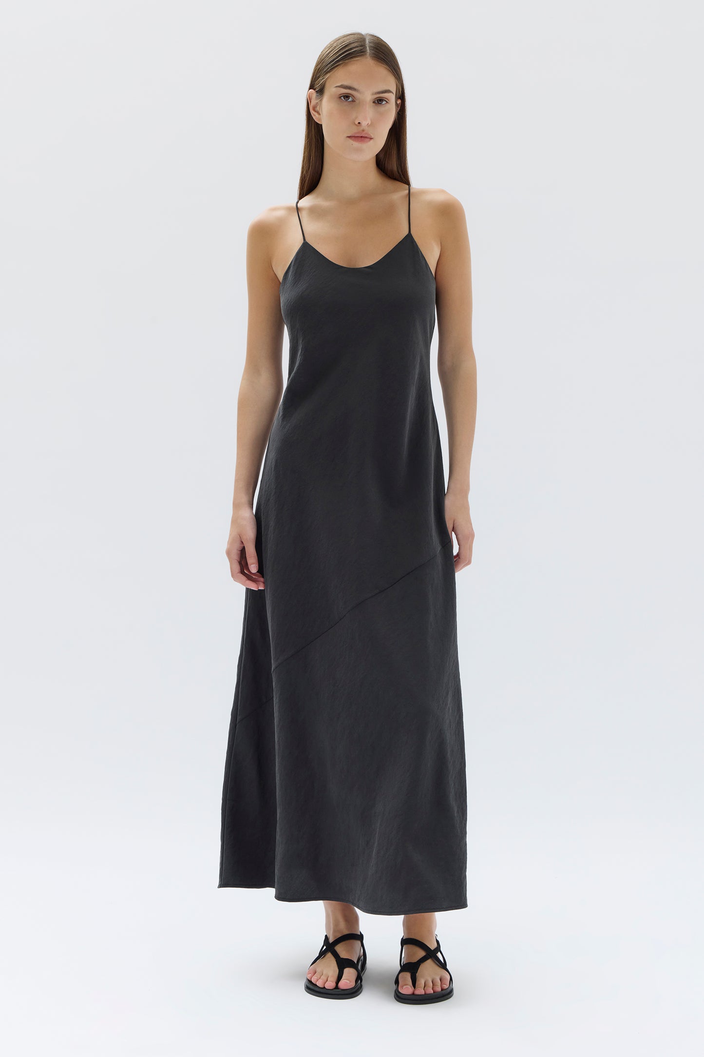 Heather Silk Maxi Dress - Black