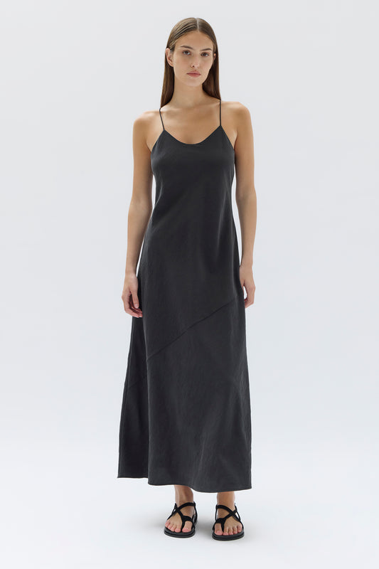 Heather Silk Maxi Dress - Black