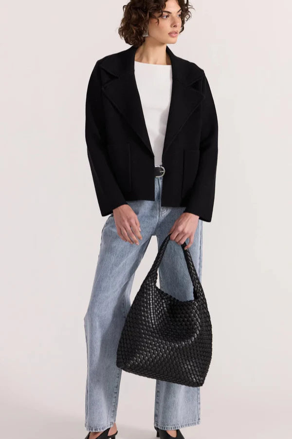 Aidan Crop Coatigan - Black