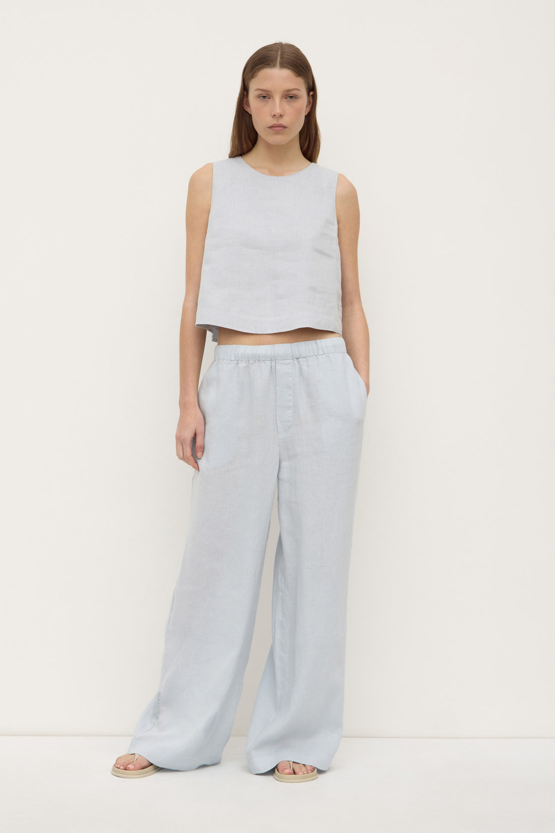 Estelle Linen Top - Cloud
