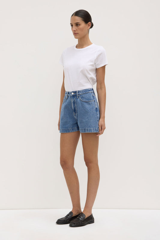 Boxy Denim Short - Dark Stone
