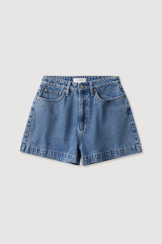 Boxy Denim Short - Dark Stone