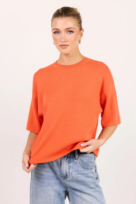 Intrepid Blood Orange Relaxed Knit Tee