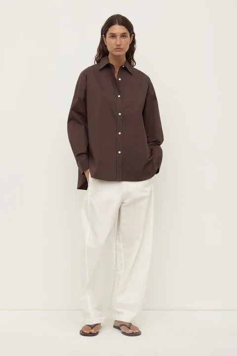 Marigold Poplin Long Sleeve Shirt - Ganache