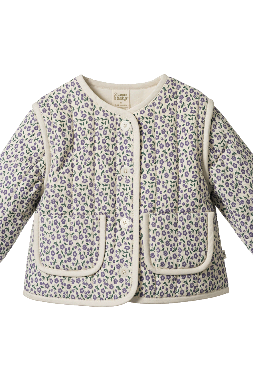 Edith Quilted Jacket - Briarwood Heron Print