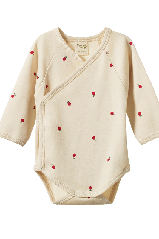 L/S Kimono Bodysuit - Radish Print
