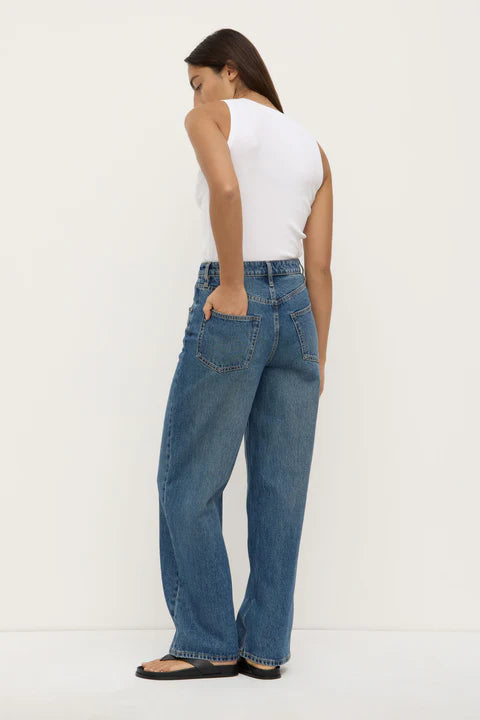 Oversized High Rise Jean - Dark Indigo Fade