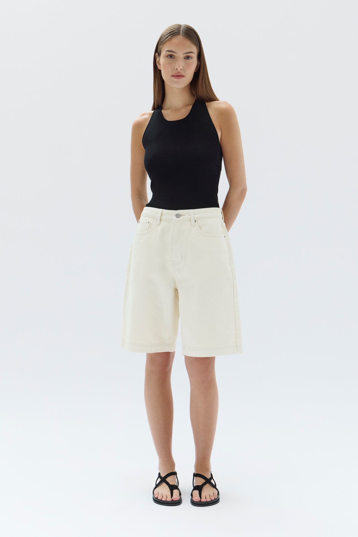 Relaxed Denim Short - Ecru