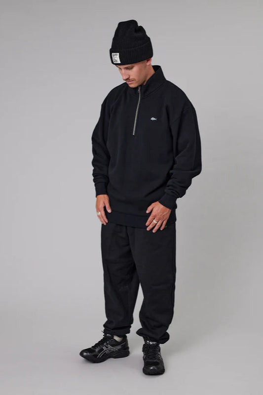 Stamp Coastal 1/4 Zip - Black