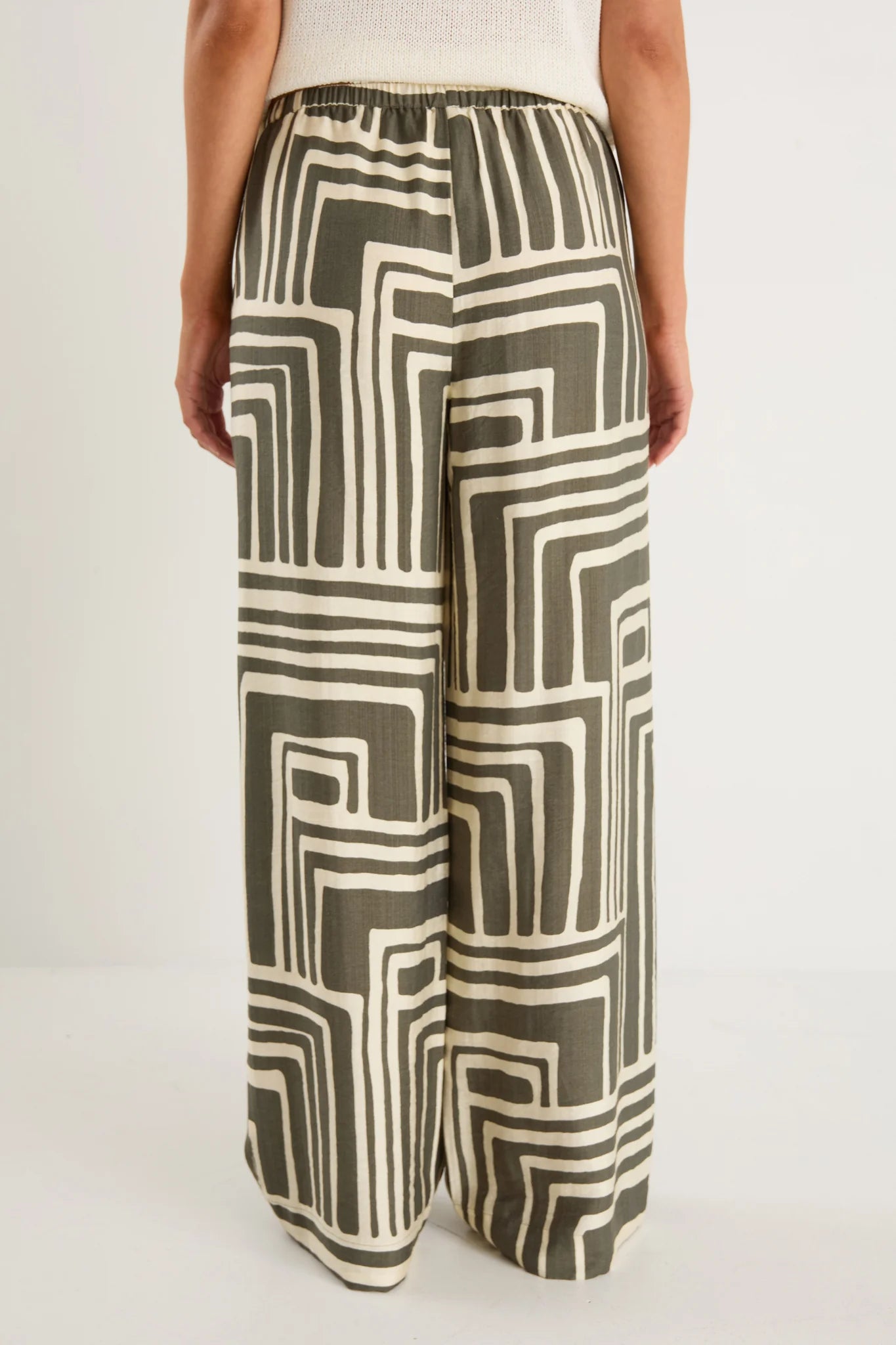 Conduct Khaki Maze Print Pull on Pant