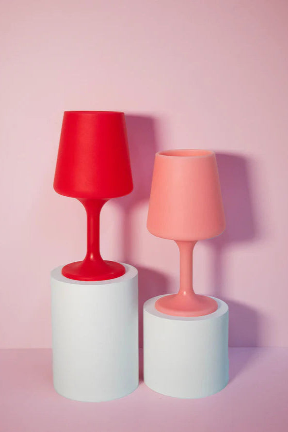 Cherry Blush Sweep Silicon - Wine Glass