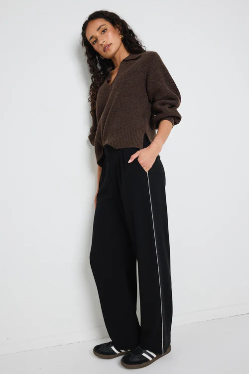 Truth Chocolate Collar Chunky Knit Jumper