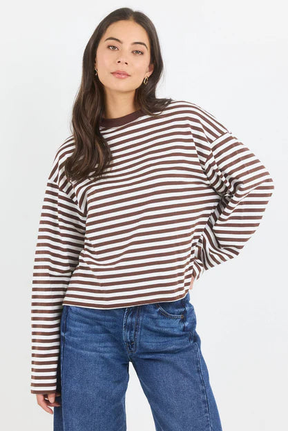 Unite Chocolate White Stripe Tee