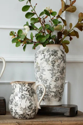 Black Floral Vase Large