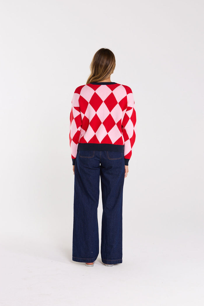 Gemma Cardigan - Cherry Milkshake