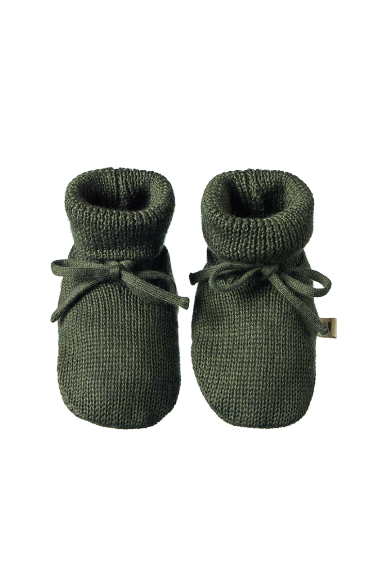 Merino Knit Drawstring Booties