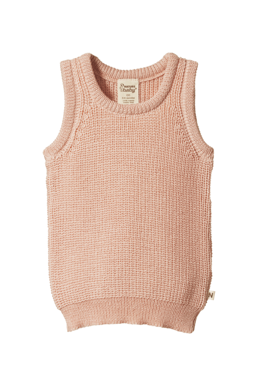 Merino Knit Vest - Rose Dust