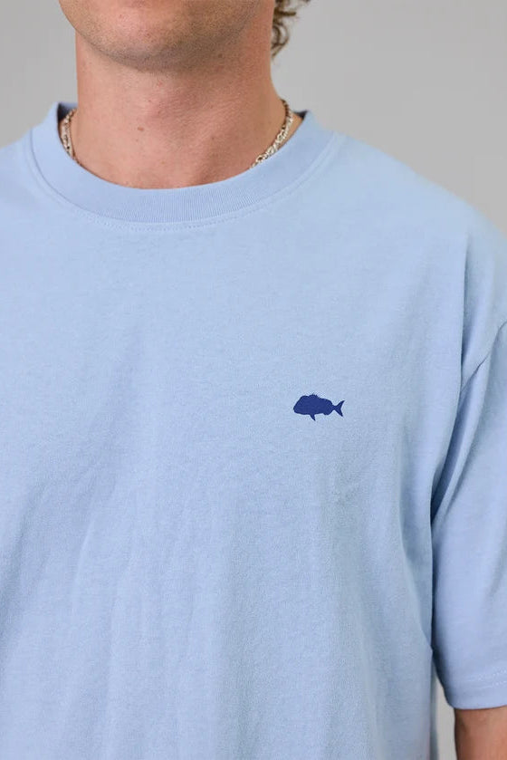 Stamp Sea Tee - Washed Blue
