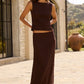 Zeus Chocolate Lace Bias Maxi Skirt