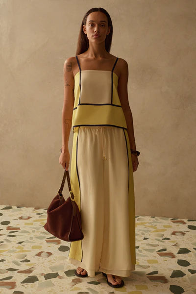 The Sian Top - Canary Stripe