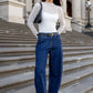 Graduate Dark Blue Stretch Barrel Jean