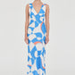 Evelyn Cupro Panel Dress - Wave Print