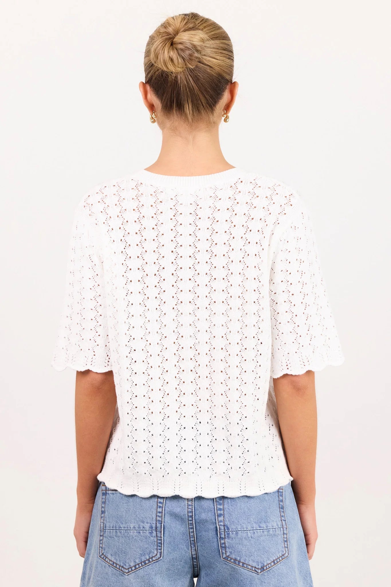 Dainty Ivory Lace Knit Tee