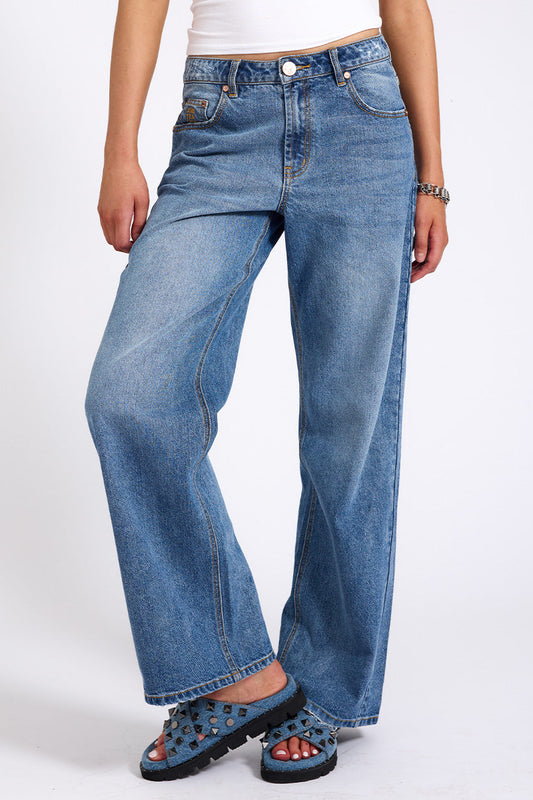 Jackson Mid Waist Wide Leg Denim