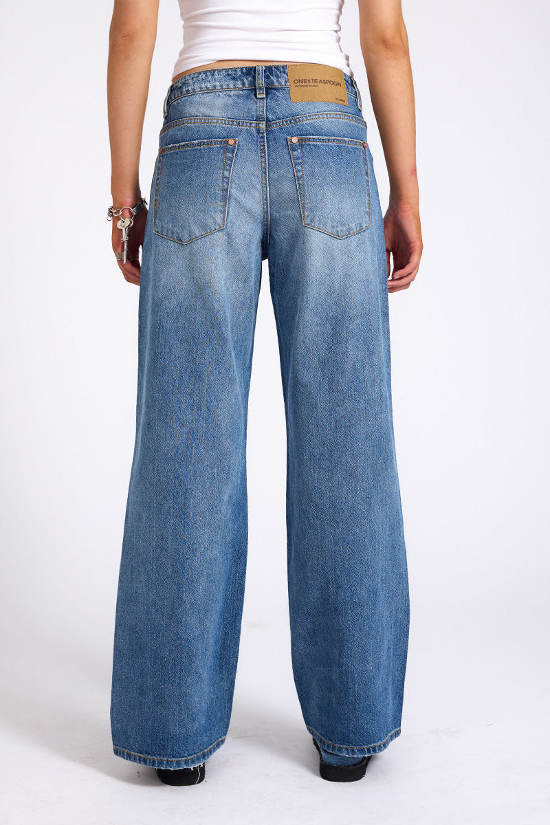 Jackson Mid Waist Wide Leg Denim