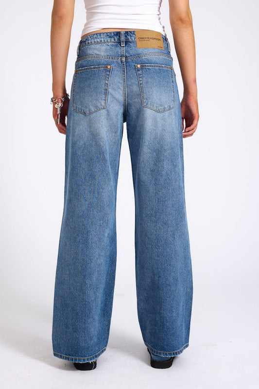 Jackson Mid Waist Wide Leg Denim
