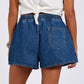 Boxer Drawstring Waist Denim Short