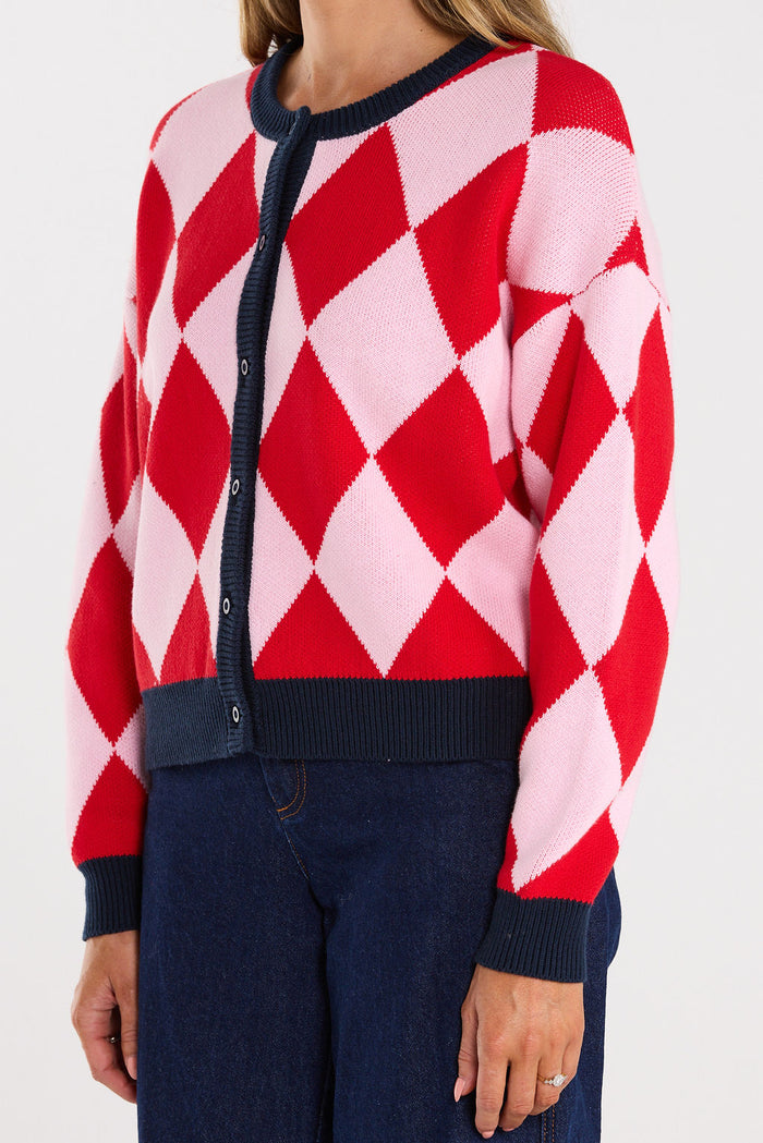 Gemma Cardigan - Cherry Milkshake