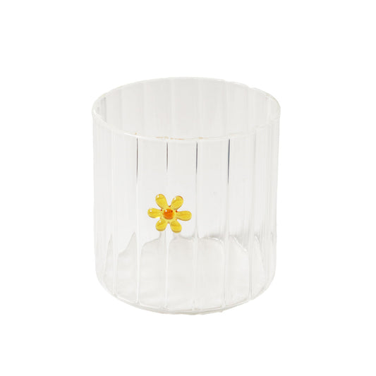 Glass Tumbler - Flower