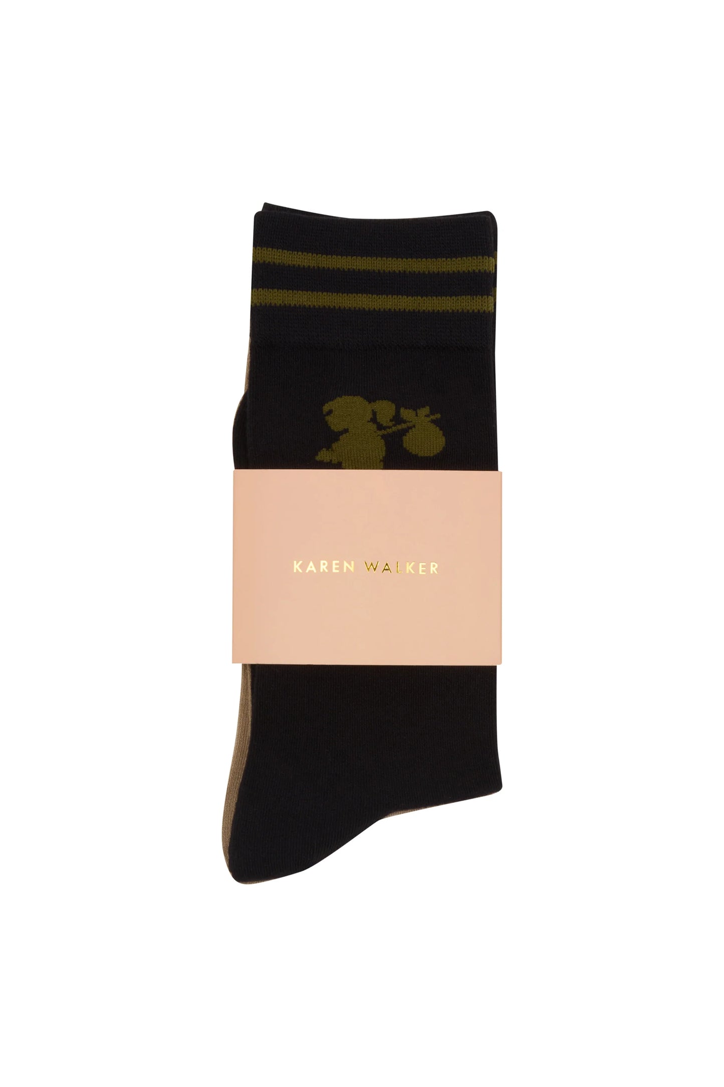 Runaway Socks 2pk - Black/Sesame
