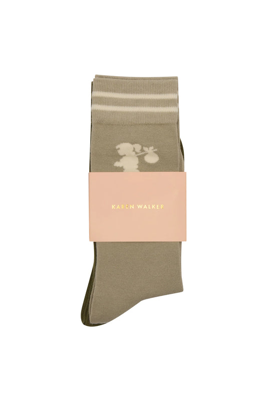 Runaway Socks 2pk Sage/Olive