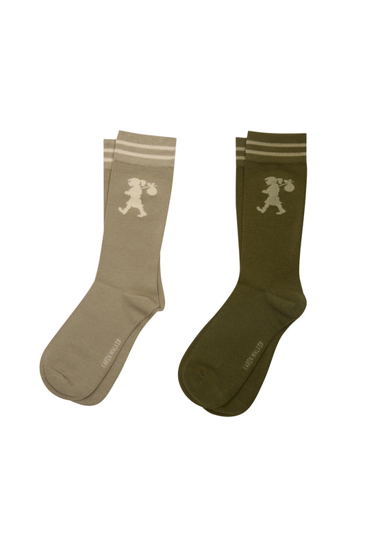 Runaway Socks 2pk Sage/Olive