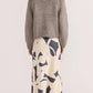 Aura Bias Midi Skirt - Abstrat
