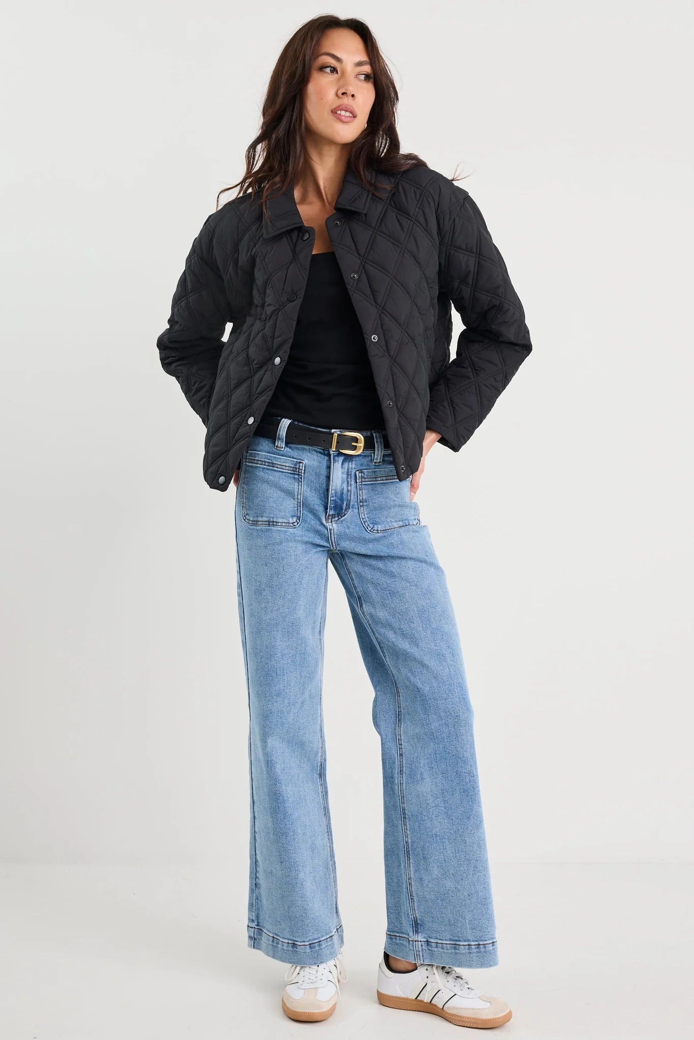 Absolute Black Collared Puffer Jacket