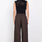 Instinctive Dark Chocolate Petite Wide Leg Elastic Back Pants